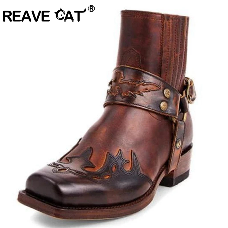 Мужские ботинки в римском стиле REAVE CAT, повседневные универсальные туфли на низком каблуке с вышивкой в стиле ретро, модные туфли на плоской ...
Мужские ботинки в римском стиле REAVE CAT, повседневные универсальные туфли на низком каблуке с вышивкой в стиле ретро, модные туфли на плоской ...