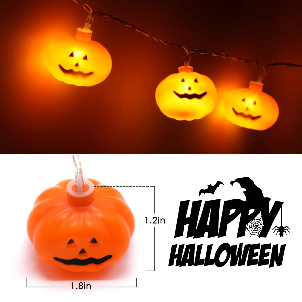 10LED Halloween Pumpkin Spider Bat Skull String Lights Lamp DIY Hanging Horror Halloween Decoration For Home Party Supplies 
10LED Halloween Pumpkin Spider Bat Skull String Lights Lamp DIY Hanging Horror Halloween Decoration For Home Party Supplies