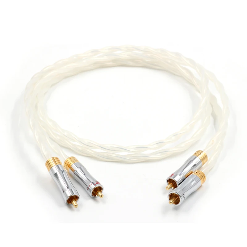 Кабель RCA Audiocrast Hifi 8N OCC медный посеребренный двойной аналоговый соединительный