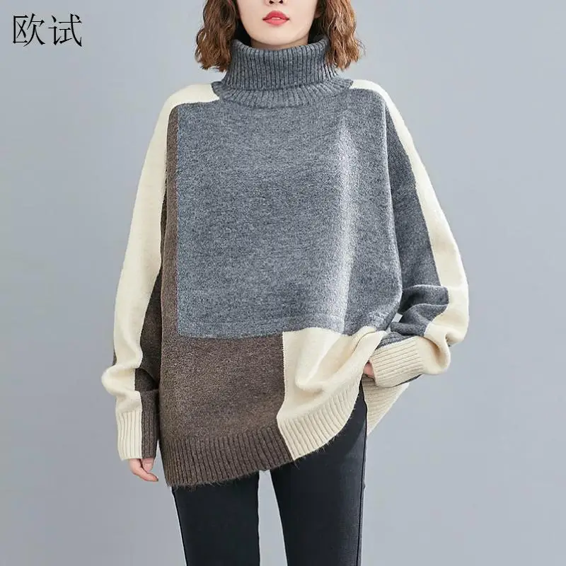 

Oversized Turtleneck Sweater Women Winter Jumper Ladies Pullovers Korean Sweaters Tops Knitted Woman Sweter Pull Femme 2021