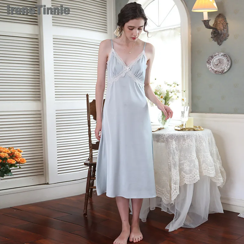 New Sexy Nightdress Women's Ice Silk Suspender Thin Lace Home Clothes Foreign Style Private Night Dress Sexy Sleep Dress
New Sexy Nightdress Women's Ice Silk Suspender Thin Lace Home Clothes Foreign Style Private Night Dress Sexy Sleep Dress