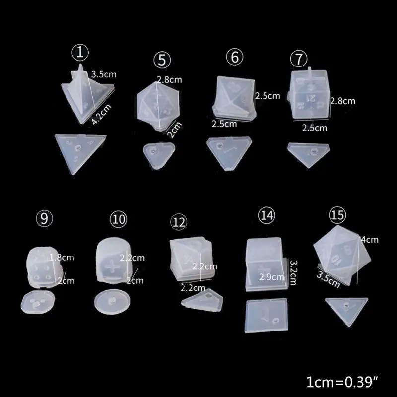 9 Shapes Dice Fillet Square Triangle Dice Mold Dice Digital Game Silicone Mold 
9 Shapes Dice Fillet Square Triangle Dice Mold Dice Digital Game Silicone Mold