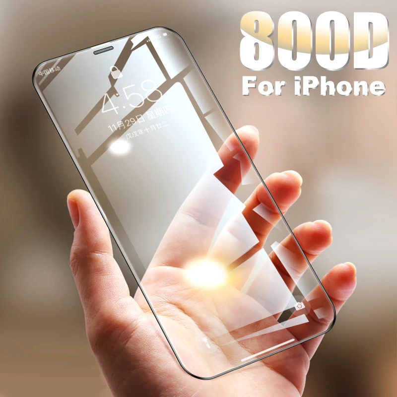 Закаленное стекло с закругленными краями 800D для iPhone 11 Pro Xs Max X Xr защитная пленка