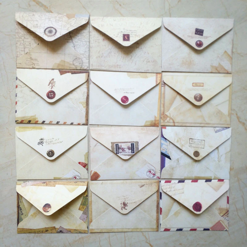 60pcs Vintage Small Ancien Mini Paper Envelopes Wedding Invitation Envelope for Card Gift Retro European Style|envelopes cards|mini paper