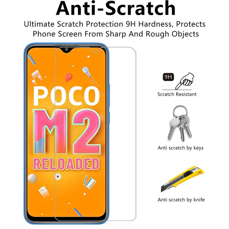 Защитное стекло для xiaomi poco m2 перезаряженная защита экрана закаленное на xiao mi pocom2 m