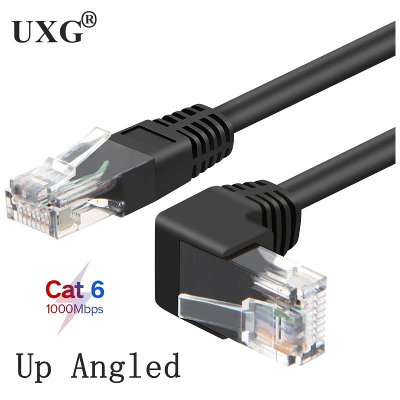 

RJ45 cable 26AWG CAT6 UTP Side Angled L Shape RJ45 Patch Cord Shape Ethernet Cable CAT5 Lan Cable Gigabit CAT6 Elbow 1m 0.5m 3m