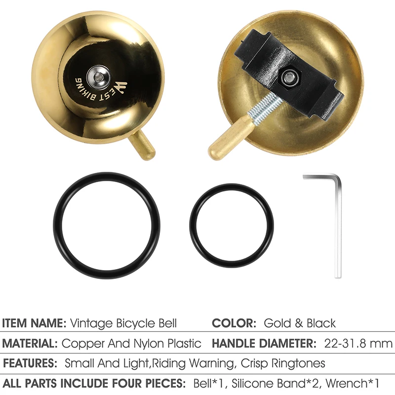WEST BIKING Vintage Copper Bicycle Bell Classical Handlebar Ring Clear Sound Road Bicycle Horn Cycling Alarm Accessories
WEST BIKING Vintage Copper Bicycle Bell Classical Handlebar Ring Clear Sound Road Bicycle Horn Cycling Alarm Accessories
