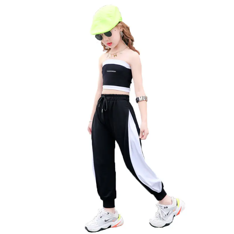 Summer Girls 2 Pcs Set Baby Crop Tank + Pants Kids Suits Children Street Wear Low Cut Hip Hop White Black Geometric 4 to 13 Yrs
Summer Girls 2 Pcs Set Baby Crop Tank + Pants Kids Suits Children Street Wear Low Cut Hip Hop White Black Geometric 4 to 13 Yrs