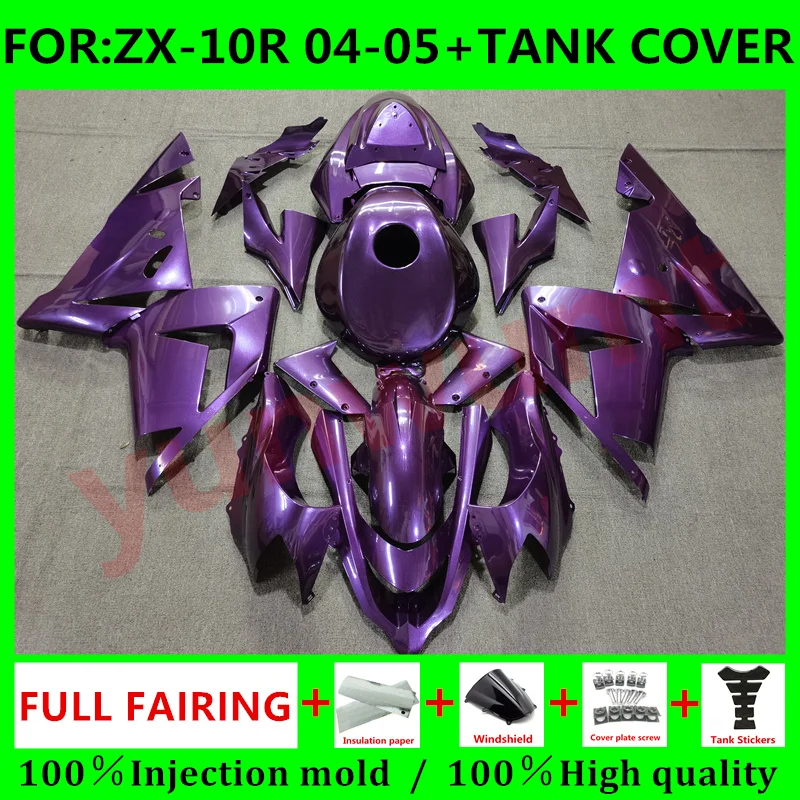 Motorcycle Injection mold Fairings kit fit For ZX10R ZX-10R 04 05 ZX 10R 2004 2005 ABS full Fairing tank cover Kit set purple
Motorcycle Injection mold Fairings kit fit For ZX10R ZX-10R 04 05 ZX 10R 2004 2005 ABS full Fairing tank cover Kit set purple