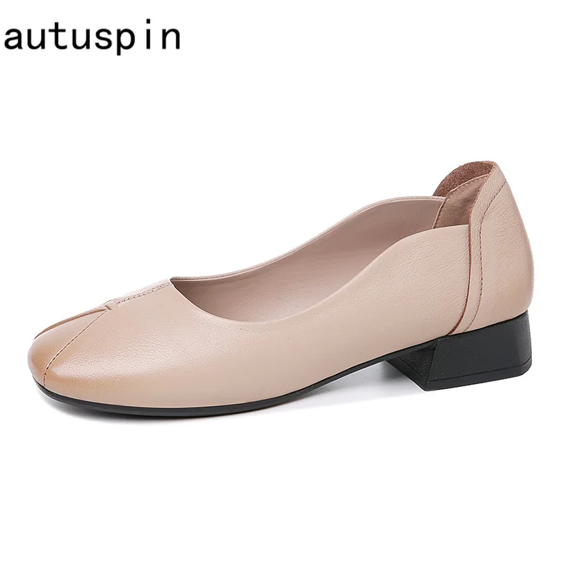 Autuspin Pumps Women Shoes Genuine Leather Square Toe Retro Thick Heels 2021 Autumn New Solid Color Office Ladies Casual Shoes
Autuspin Pumps Women Shoes Genuine Leather Square Toe Retro Thick Heels 2021 Autumn New Solid Color Office Ladies Casual Shoes