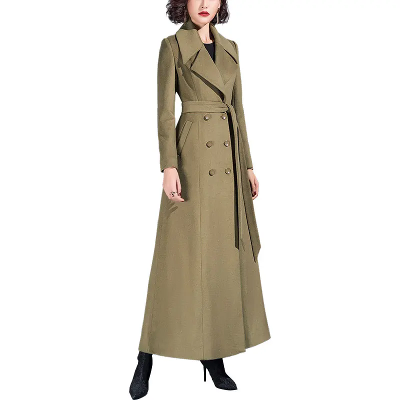 2021 Spring New Luxury Casual Double Breasted Army Green Long Woolen Coat for Women
2021 Spring New Luxury Casual Double Breasted Army Green Long Woolen Coat for Women