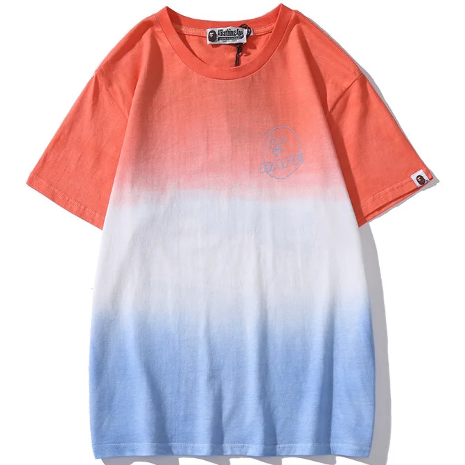 Rendering Gradient Color Men's T-shirt Summer New Letter Printing Pure Cotton Short-sleeved Casual Loose Men's Short-sleeved Top
Rendering Gradient Color Men's T-shirt Summer New Letter Printing Pure Cotton Short-sleeved Casual Loose Men's Short-sleeved Top