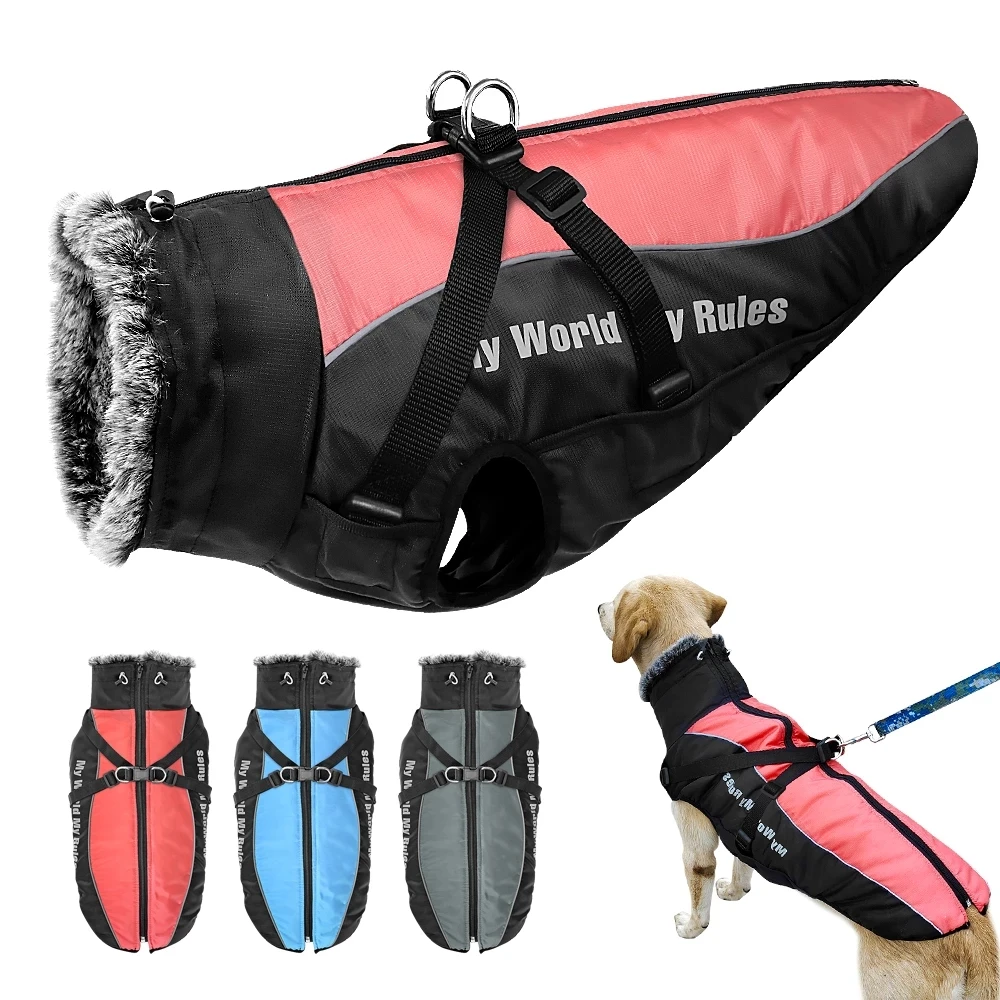 Reflective Pet Dog Clothes Waterproof Big Dog Coat Winter Warm Dog Jacket With Velvet Medium Large Dogs Walking Harness Clothing
Reflective Pet Dog Clothes Waterproof Big Dog Coat Winter Warm Dog Jacket With Velvet Medium Large Dogs Walking Harness Clothing