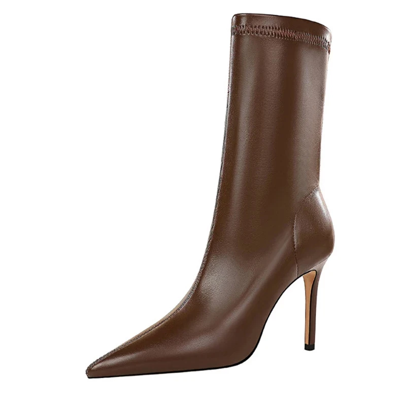 9.5cm Women's Boots PU Stiletto High Heel Pointed Toe Sexy Stretch Boots Fashion New Winter Boots Comfortable Mid-Calf Boots
9.5cm Women's Boots PU Stiletto High Heel Pointed Toe Sexy Stretch Boots Fashion New Winter Boots Comfortable Mid-Calf Boots