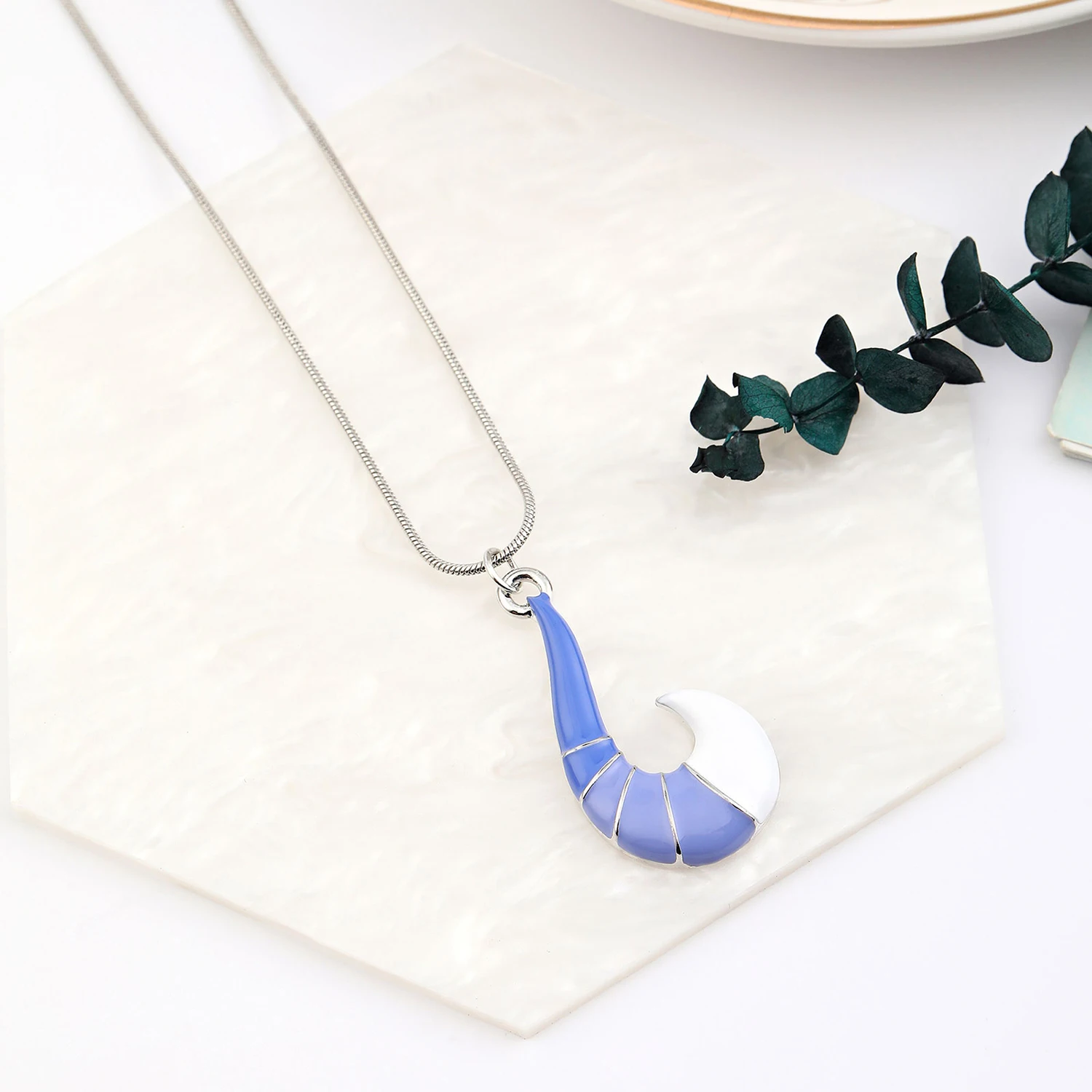 Hanreshe Ladybug Fox Pendant Necklace Silver Plated Chain Cute Anime Classic Jewelry Choker Blue Enamel Women Girl Gift | Украшения и