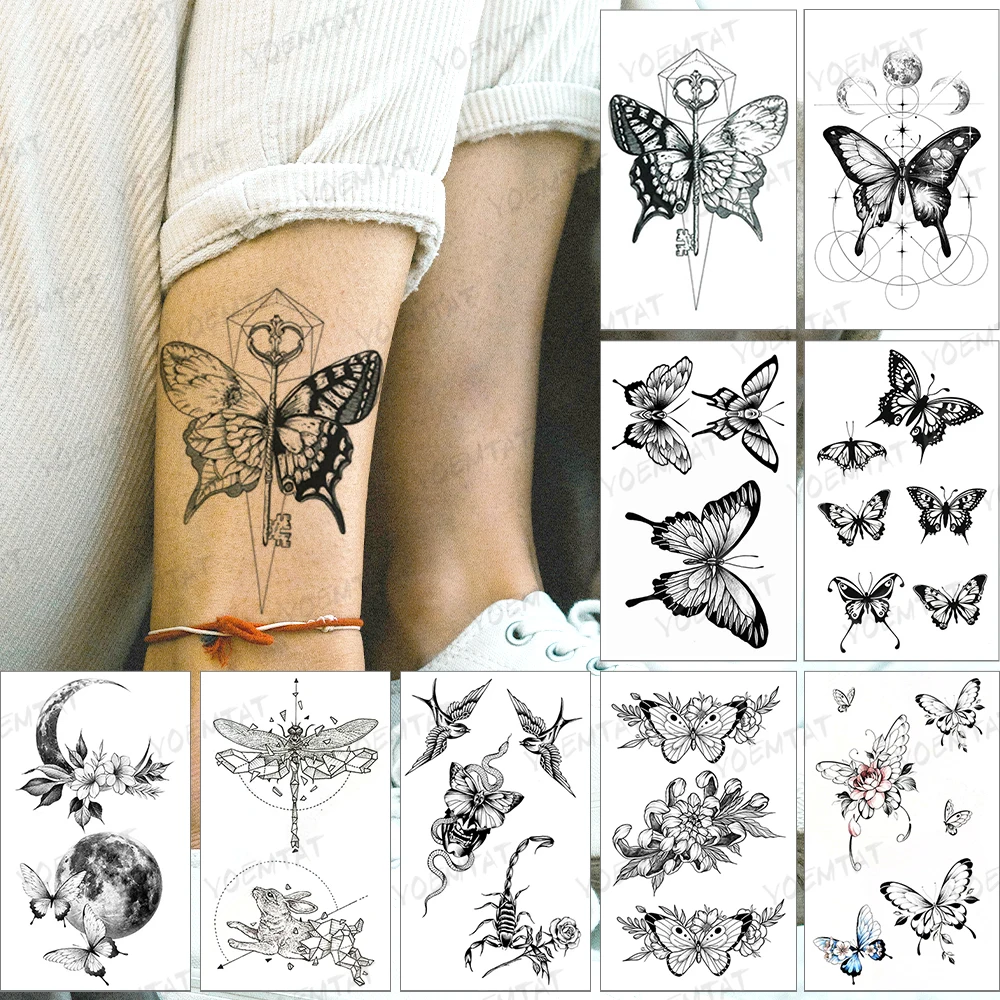 Water Transfer Temporary Tattoo Sticker Geometry Line Key Butterfly Moth Skull Owl Flash Tatoo Fake Tatto For Body Art Women Men
Water Transfer Temporary Tattoo Sticker Geometry Line Key Butterfly Moth Skull Owl Flash Tatoo Fake Tatto For Body Art Women Men