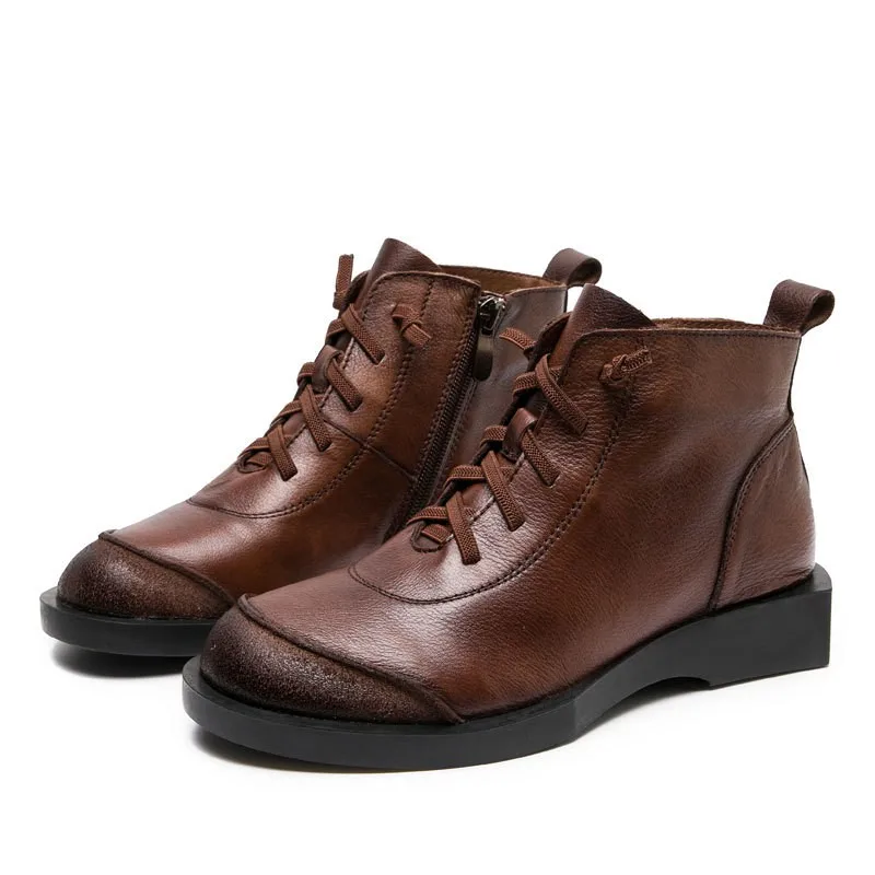 Johnature Women Boots Genuine Leather 2021 New Shoes Zip Round Toe Retro Flat With Lace-Up Handmade Concise Platform Boots
Johnature Women Boots Genuine Leather 2021 New Shoes Zip Round Toe Retro Flat With Lace-Up Handmade Concise Platform Boots
