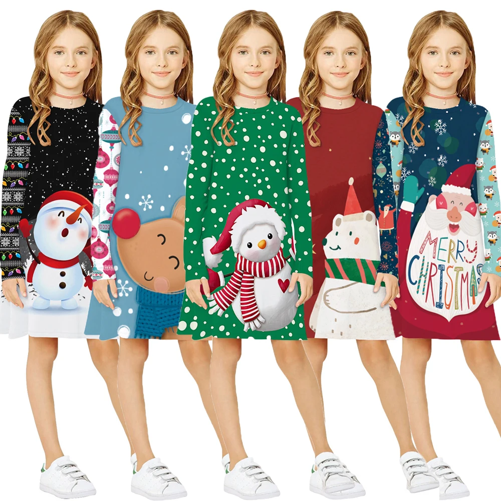 6-13 Years Girls Christmas Dress Autumn Cartoon Santa Claus And Unicorn Children Clothing Big Size Kids Home Party Clothing
6-13 Years Girls Christmas Dress Autumn Cartoon Santa Claus And Unicorn Children Clothing Big Size Kids Home Party Clothing