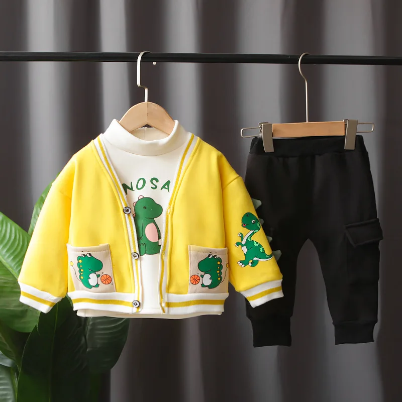 2021 Children's Clothing Autumn and Winter Children's Clothing Dinosaur Plush Three-piece Girls' Winter Boys' Suit.
2021 Children's Clothing Autumn and Winter Children's Clothing Dinosaur Plush Three-piece Girls' Winter Boys' Suit.