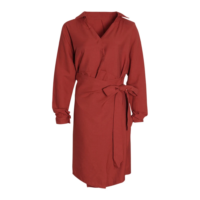 TWOTWINSTYLE Autumn Women's Dresses Long Sleeve Bandage V Neck High Waist Midi Shirt Dress Female Elegant Fashion Korean 2019
TWOTWINSTYLE Autumn Women's Dresses Long Sleeve Bandage V Neck High Waist Midi Shirt Dress Female Elegant Fashion Korean 2019