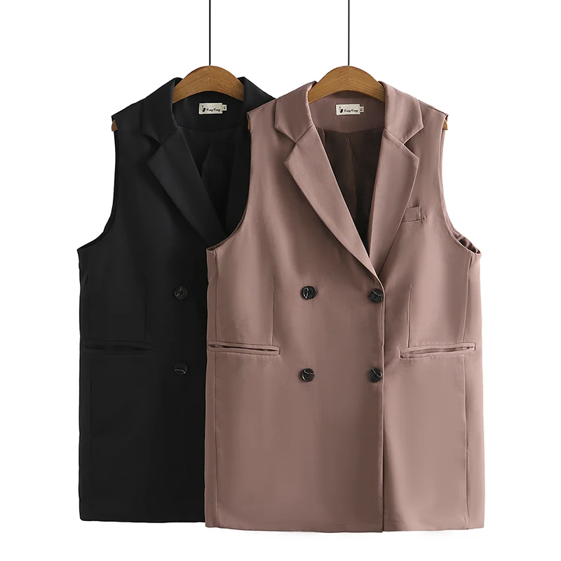 2022 Spring Autumn New Korean Vest Women Tops Casual Mid-Length Double-Breasted Sleeveless Jacket Loose Waistcoat Female G1811
2022 Spring Autumn New Korean Vest Women Tops Casual Mid-Length Double-Breasted Sleeveless Jacket Loose Waistcoat Female G1811