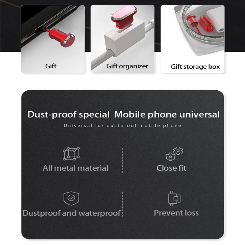 DOSII Aluminum Material Anti-Dust Plugs USB Type-C Port Cover Protector With Earphones Jack Plug Set for Huawei Xiaomi Samsung
DOSII Aluminum Material Anti-Dust Plugs USB Type-C Port Cover Protector With Earphones Jack Plug Set for Huawei Xiaomi Samsung