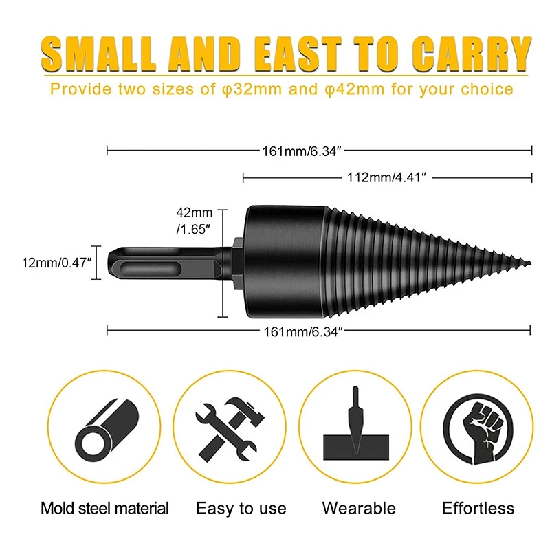 Firewood Drill Bit Firewood Log Splitter Heavy Drill Bit Wood Screw Cone Suitable for Household Electric Drill
Firewood Drill Bit Firewood Log Splitter Heavy Drill Bit Wood Screw Cone Suitable for Household Electric Drill