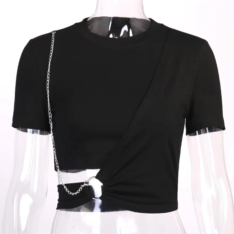 FSNFOX Sexy Slimming Hollow Out T-shirt Women High Waist Navel Short-sleeved Shirt Streetwear Fashion Bodycon Chain Cropped Tops
FSNFOX Sexy Slimming Hollow Out T-shirt Women High Waist Navel Short-sleeved Shirt Streetwear Fashion Bodycon Chain Cropped Tops
