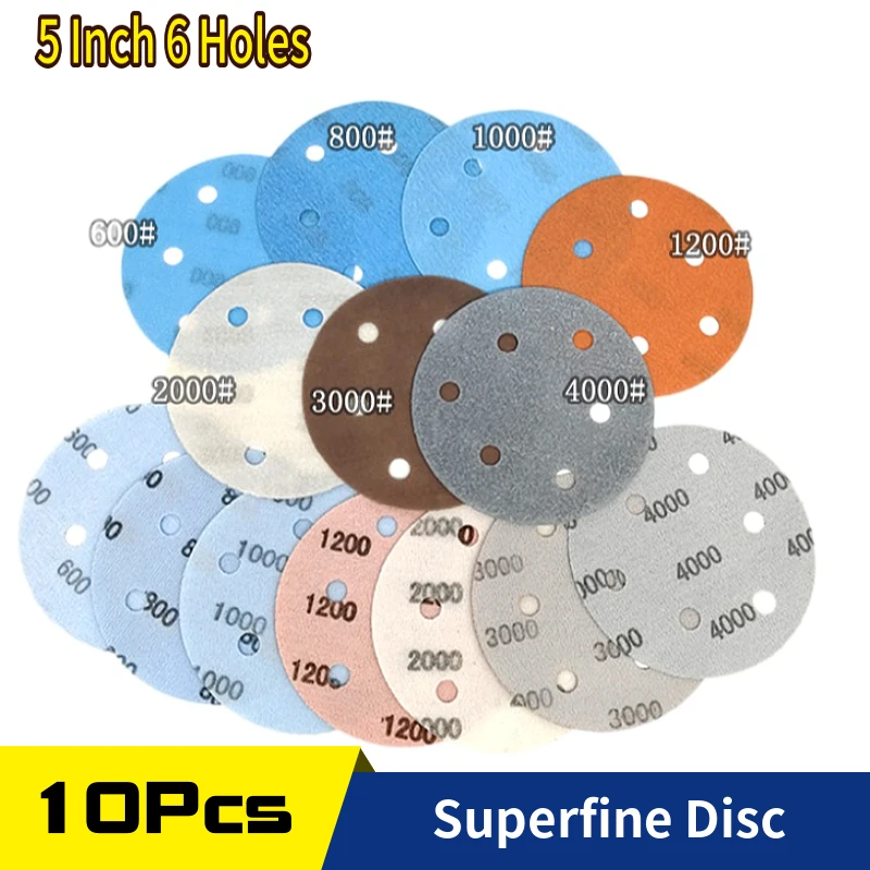 10 Pcs 5 Inch 6 Holes Superfine Sanding Disc Waterproof Sandpaper 125mm 600- 4000 Grits for Wet Dry Automotive Polishing Finishi
10 Pcs 5 Inch 6 Holes Superfine Sanding Disc Waterproof Sandpaper 125mm 600- 4000 Grits for Wet Dry Automotive Polishing Finishi