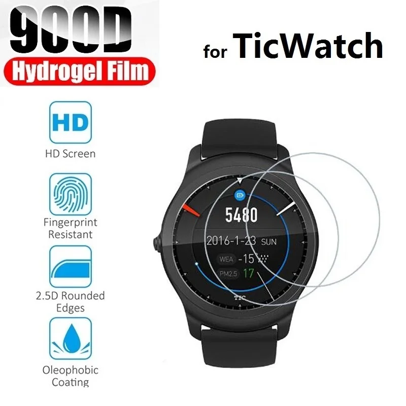 3 шт. Гидрогелевая Защитная пленка для Ticwatch Pro GPS C2 Plus E E2 S S2 (не стекло)