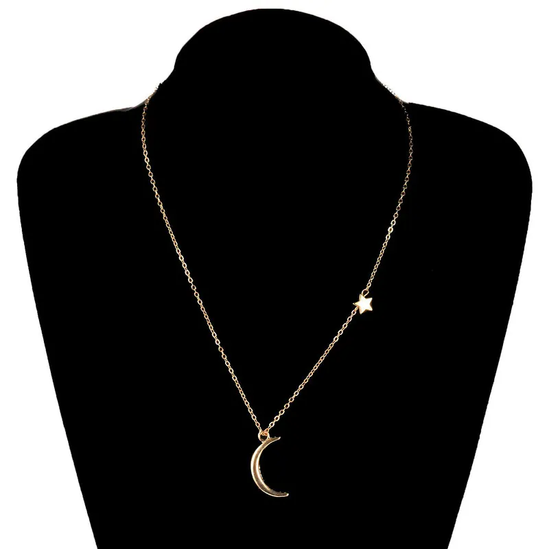 Simple Crescent Moon Star Pendant Necklace Gold Silver Color Clavicle Chain Choker Necklaces for Women Fashion Neck Jewelry
Simple Crescent Moon Star Pendant Necklace Gold Silver Color Clavicle Chain Choker Necklaces for Women Fashion Neck Jewelry