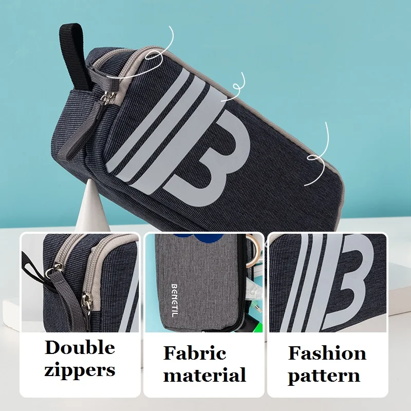 Fabric Pencil Bag For Boy Fashion Sport Pattern Double Zippers Large Capacity Study Stationery Storage Bag Home Pen Punch 67048
Fabric Pencil Bag For Boy Fashion Sport Pattern Double Zippers Large Capacity Study Stationery Storage Bag Home Pen Punch 67048