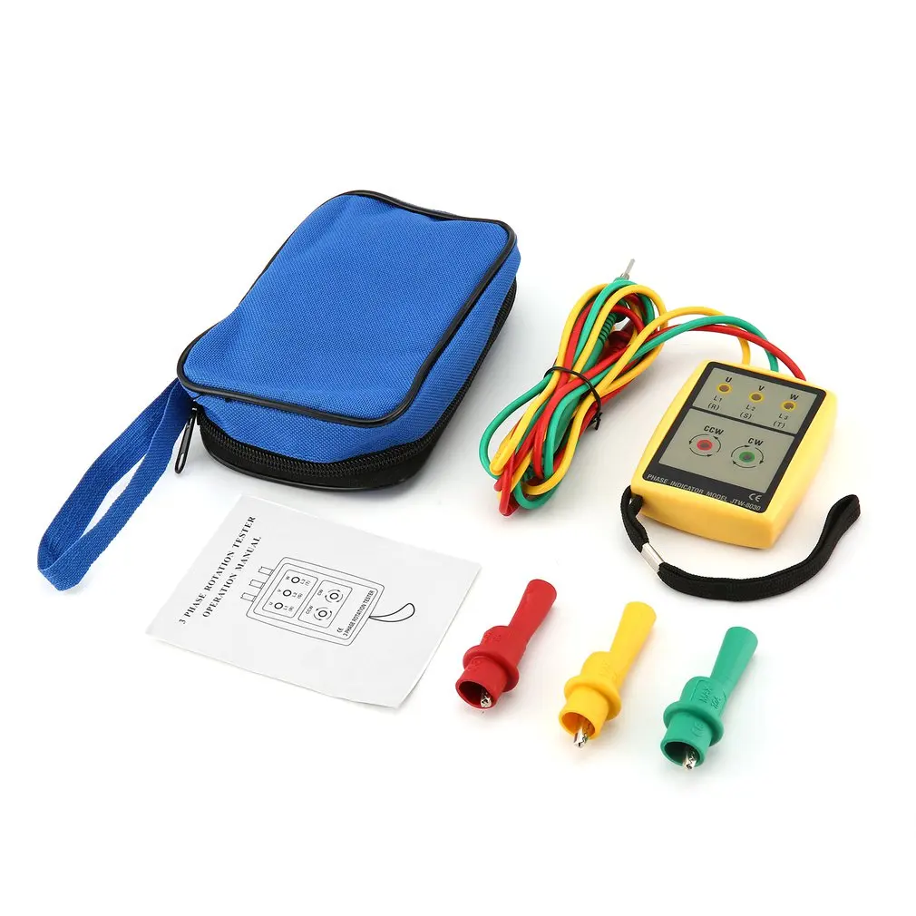 JTW JTW-8030 Portable 3 Phase Sequence Meter Multimeter Presence Rotation Tester Phase Indicator Detector Meter LED Buzzer
JTW JTW-8030 Portable 3 Phase Sequence Meter Multimeter Presence Rotation Tester Phase Indicator Detector Meter LED Buzzer