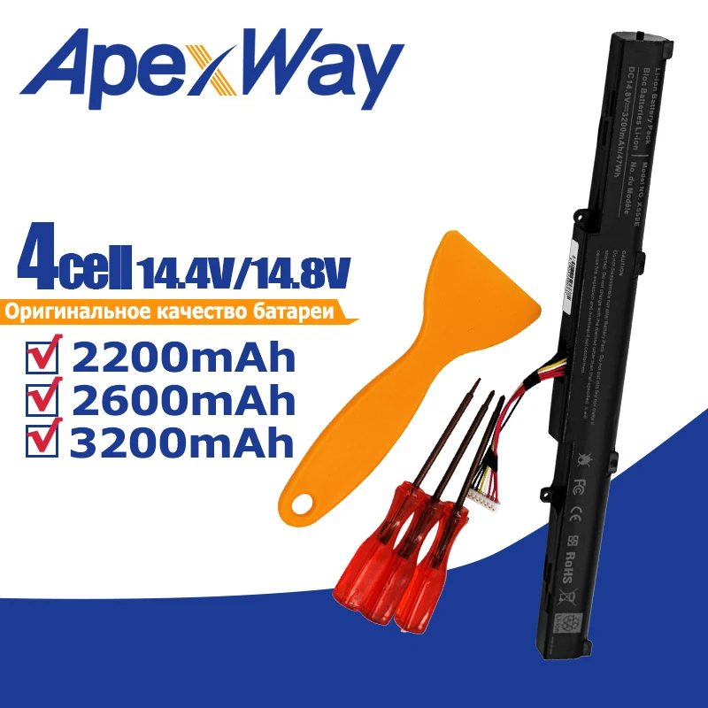Apexway 14,8 V A41-X550E Аккумулятор для ноутбука ASUS X450 X450E X450J X450JF X751M X751MA X751L X750JA A450J A450JF A450E F450C F450V
Apexway 14,8 V A41-X550E Аккумулятор для ноутбука ASUS X450 X450E X450J X450JF X751M X751MA X751L X750JA A450J A450JF A450E F450C F450V