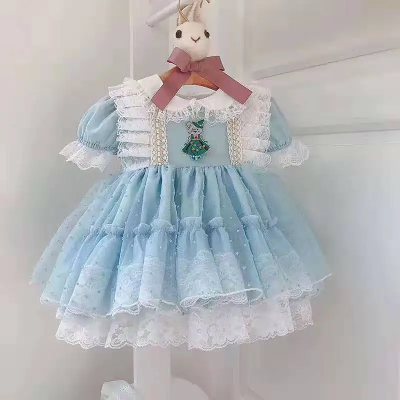 2PCS Summer Puff Sleeves Mesh Lace Turkey Vintage Spanish Lolita Princess Ball Gown Dress For Bady Girls Easter Birthday Party
2PCS Summer Puff Sleeves Mesh Lace Turkey Vintage Spanish Lolita Princess Ball Gown Dress For Bady Girls Easter Birthday Party