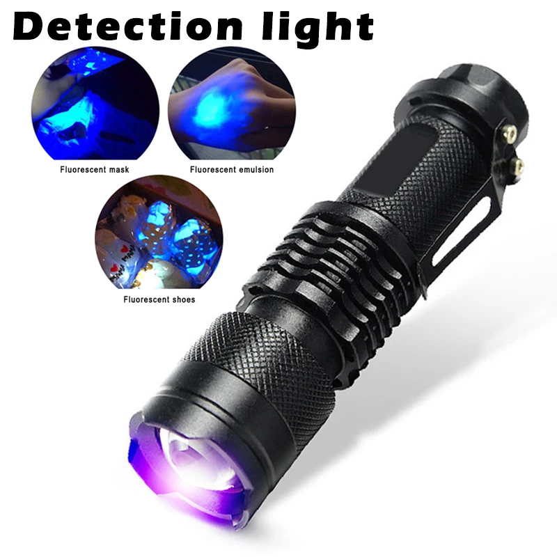 UV Flashlight 365nm Detecting LED Purple Light for Fluorescent Agent Money Cosmetic OP reflector,Fluorescent agent detection
UV Flashlight 365nm Detecting LED Purple Light for Fluorescent Agent Money Cosmetic OP reflector,Fluorescent agent detection