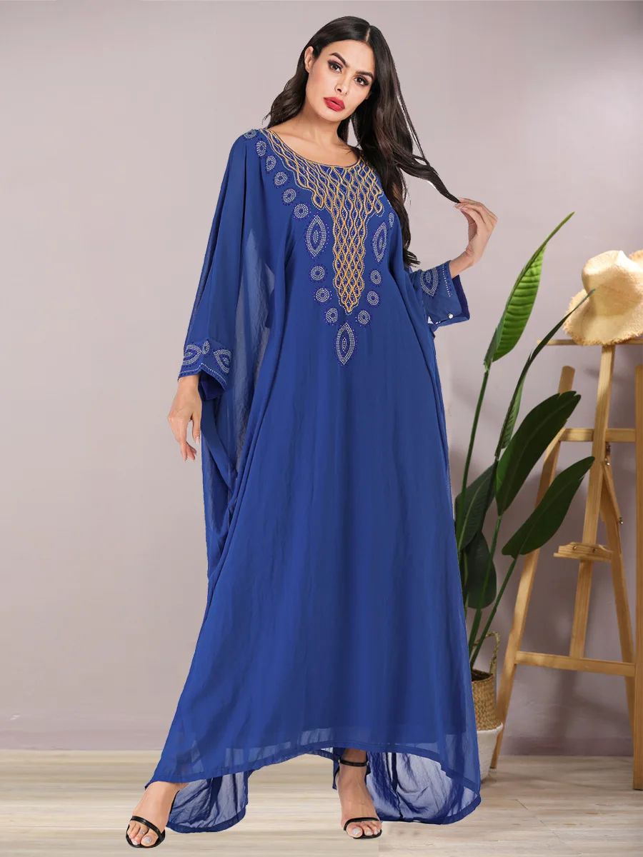 Diamond Muslim Kaftan Abaya Dress Women Chiffon Ramadan Islamic Batwing Sleeve Jilbab Djellaba Hijab Vestidos Caftan Arab Robe
Diamond Muslim Kaftan Abaya Dress Women Chiffon Ramadan Islamic Batwing Sleeve Jilbab Djellaba Hijab Vestidos Caftan Arab Robe