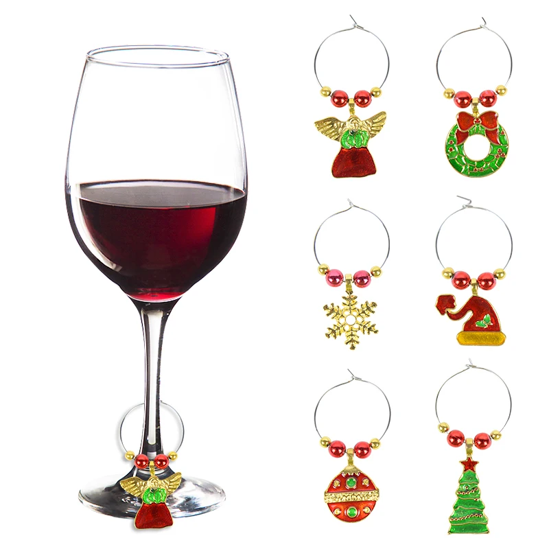 6pcs/set Christmas Wine Glass Decoration Ring Charms Wine Cup Pendant For Home Table Decoration New Year Xmas Party Ornament
6pcs/set Christmas Wine Glass Decoration Ring Charms Wine Cup Pendant For Home Table Decoration New Year Xmas Party Ornament