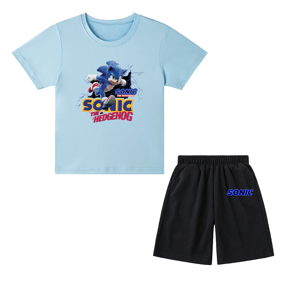 2021 heat Sell New Summer Children teens Clothing Cotton Sonic Round neck T Shirt+Shorts Casual movement Sets Clothes set 
2021 heat Sell New Summer Children teens Clothing Cotton Sonic Round neck T Shirt+Shorts Casual movement Sets Clothes set