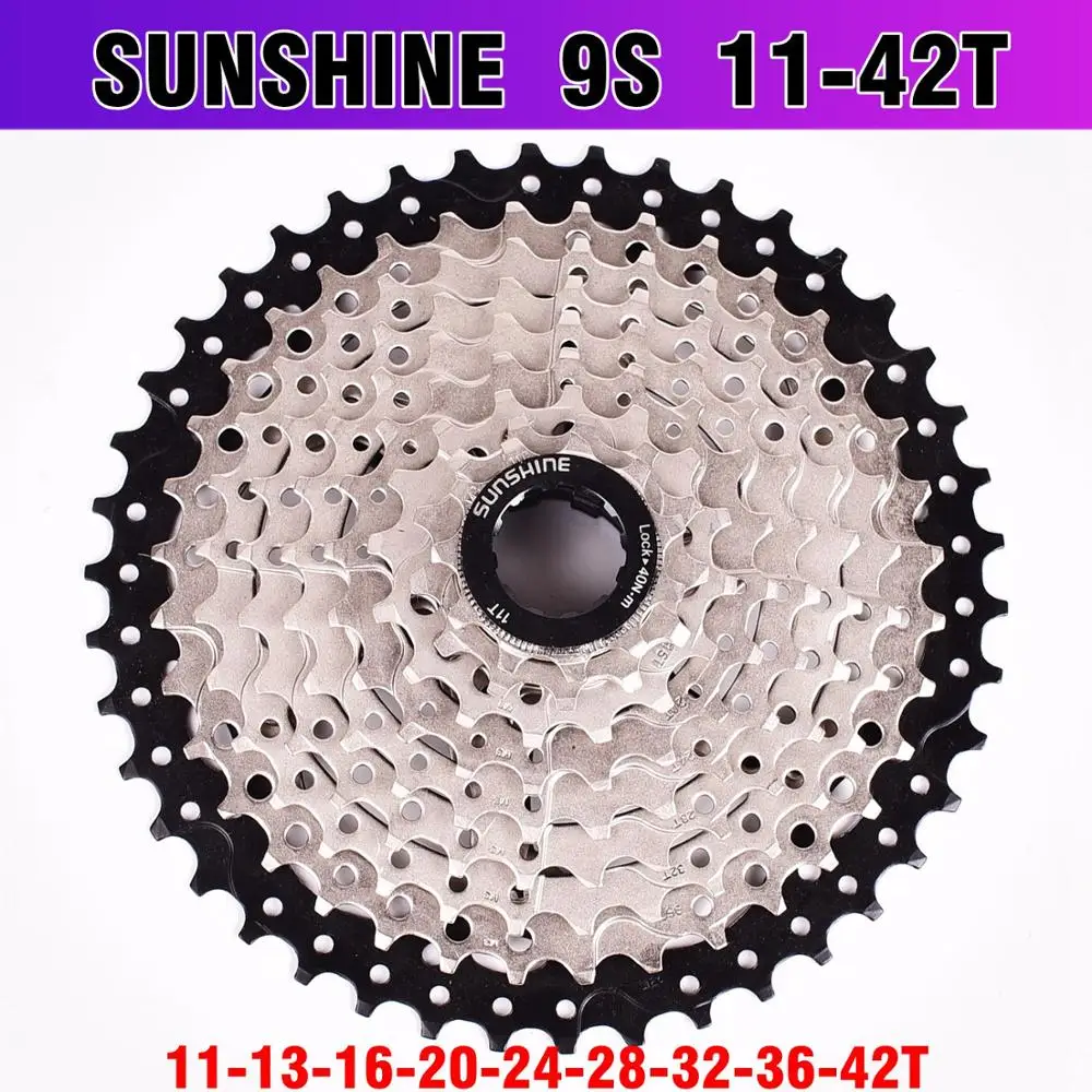 SUNSHINE MTB Mountain Bicycle 9S Cassette Freewheel 9speeds Flywheel Crankset Bicycle Parts with Threaded 11-32T36T40T42T50T
SUNSHINE MTB Mountain Bicycle 9S Cassette Freewheel 9speeds Flywheel Crankset Bicycle Parts with Threaded 11-32T36T40T42T50T