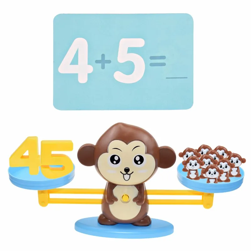 Математическая игрушка Монтессори цифровая обезьяна весы развивающие