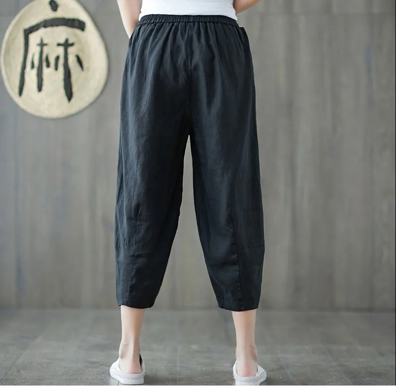 Women Summer Casual Calf-length Pants New 2021 Vintage Style Solid Color Loose Female High Waist Cotton Linen Harem Pants S3556
Women Summer Casual Calf-length Pants New 2021 Vintage Style Solid Color Loose Female High Waist Cotton Linen Harem Pants S3556