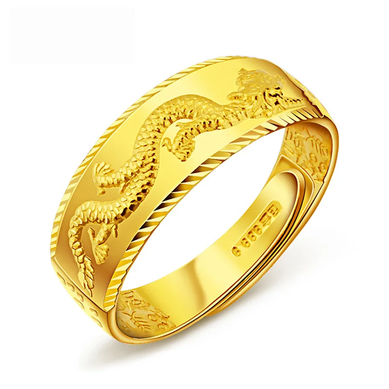 HOYON Real 24k Gold Color Ring For Man Luxury Engraving Dragon Adjustable ring Fashion jewelry Male Yellow Gold Finger Ring
HOYON Real 24k Gold Color Ring For Man Luxury Engraving Dragon Adjustable ring Fashion jewelry Male Yellow Gold Finger Ring