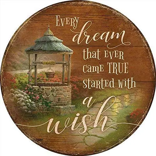 Every Dream Started with a Wish Round Metal Tin Sign 12x12 Inch Retro Home Kitchen Farm Bar Pub Wall Decor
Every Dream Started with a Wish Round Metal Tin Sign 12x12 Inch Retro Home Kitchen Farm Bar Pub Wall Decor