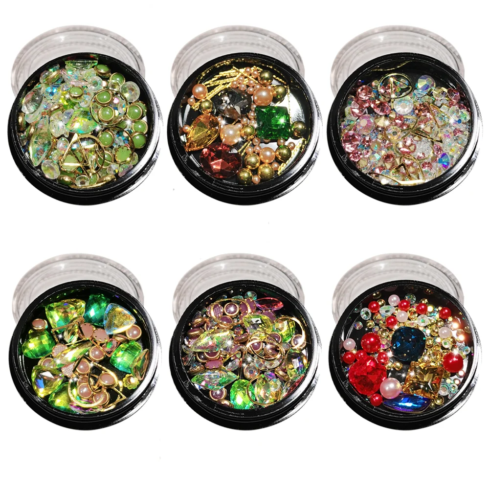 Nail Rhinestones Metal Rivet Shiny Gems Stones AB Flat Bottom Rhinestone Glitter Glass DIY 3D Nail Art Decoration
Nail Rhinestones Metal Rivet Shiny Gems Stones AB Flat Bottom Rhinestone Glitter Glass DIY 3D Nail Art Decoration