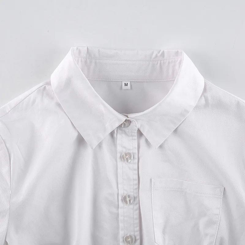 New Arrival Women Irregular Shirt Bandage Short Sleeve Crop Tops 2021 Summer Blouse White Clothes Blusas Mujer
New Arrival Women Irregular Shirt Bandage Short Sleeve Crop Tops 2021 Summer Blouse White Clothes Blusas Mujer