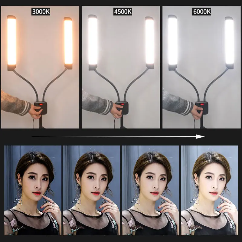 LED Double Arms Fill Ring Light with Phone Holder, Long LED Strips, 40W 3000-5500K Photo Studio Fill lamp, for YouTube Makeup
LED Double Arms Fill Ring Light with Phone Holder, Long LED Strips, 40W 3000-5500K Photo Studio Fill lamp, for YouTube Makeup