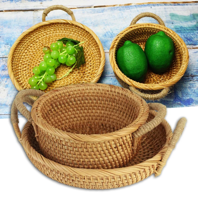 Rattan Round Basket With Handles Vintage Style Storage Organizer Basket For Fruits Vegetables Bread Woven Basket Fruit Basket
Rattan Round Basket With Handles Vintage Style Storage Organizer Basket For Fruits Vegetables Bread Woven Basket Fruit Basket