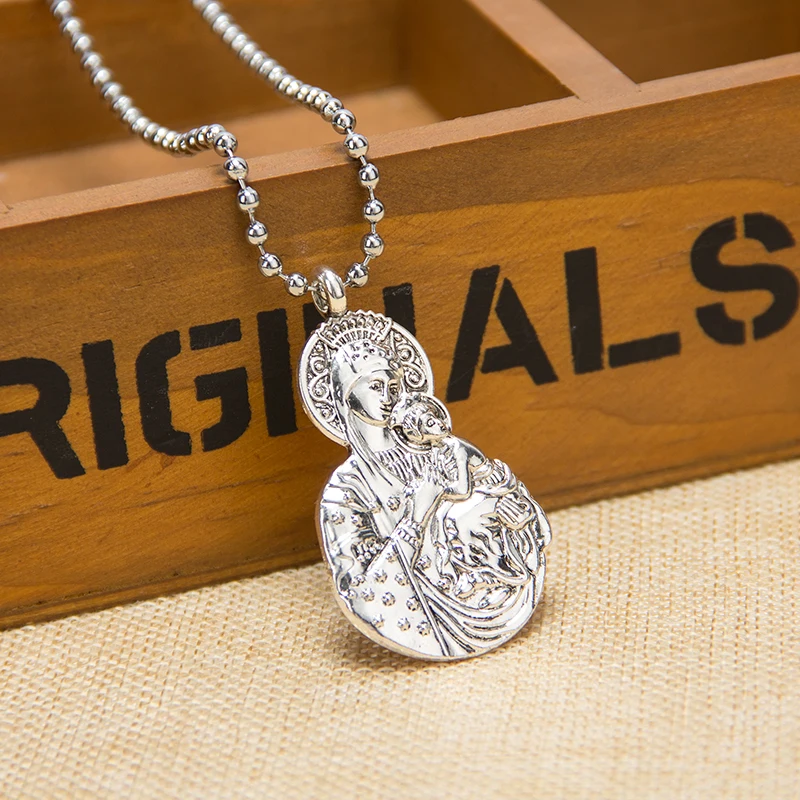 The Virgin Mary Jesus Stainless Steel Necklace for Women Silver Color Stainless Steel Necklace Jewelry collares mujer c06
The Virgin Mary Jesus Stainless Steel Necklace for Women Silver Color Stainless Steel Necklace Jewelry collares mujer c06