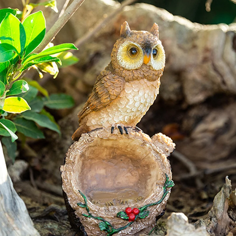 

Realistic Owl Ornament Hand-Painted Resin Animal Figurines Cute Desktop Decoration for Home Living Room Office садовые фигуры